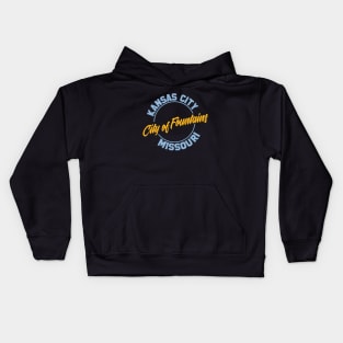 Kansas City - Baby Blue City Of Fountains Kids Hoodie